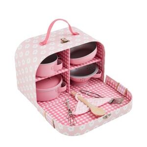 Mud Pie Pink Floral Doll Cooking Set MUD PIE MY FIRST COOKWARE SET